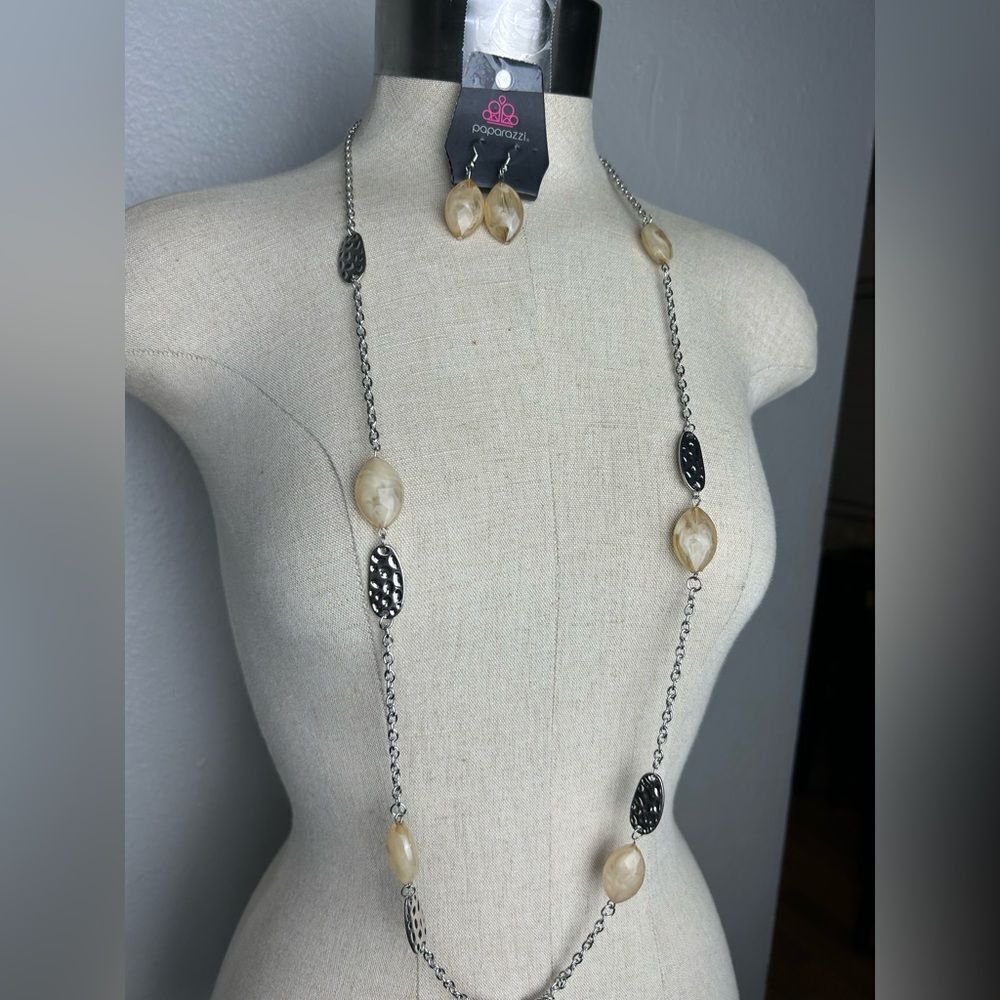 Paparazzi Silver Necklace with Gold Accents